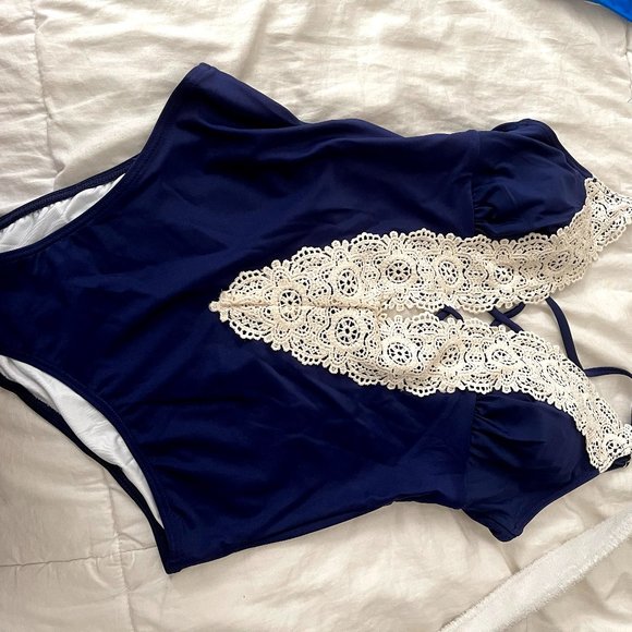 Cupshe Other - Navy Blue & Lace Cupshe One Piece - Medium